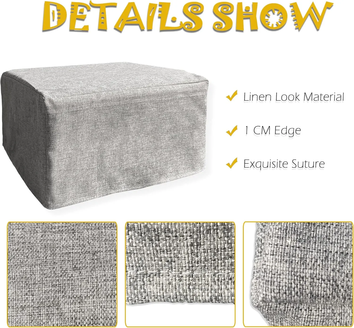 Printer Dust Cover Turntable Cover Case Compatible for EcoTank ET-2803, Linen Look Antistatic Fabric Burlap Decor with Home Style, 24"W x 15"D x 10"H