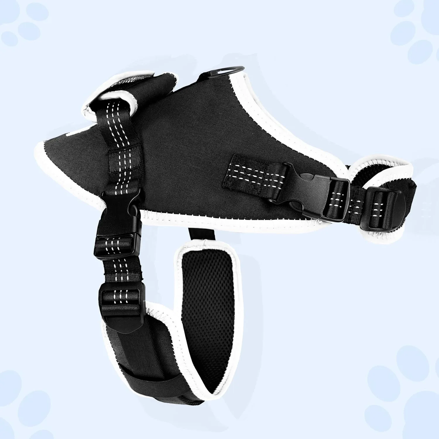 Reflective Tactical Vest Harness, Heavy-Duty for Large Dogs, Adjustable with Handle, Ideal for Training, Hunting, Walking - Black, Medium.