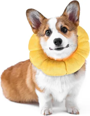 Soft Dog Cone Collar,Dog Donut Collar After Surgey, Flower Shape Dogs Cone Alternative, Adjustable Cat Collars for Medium Large Dogs(M)