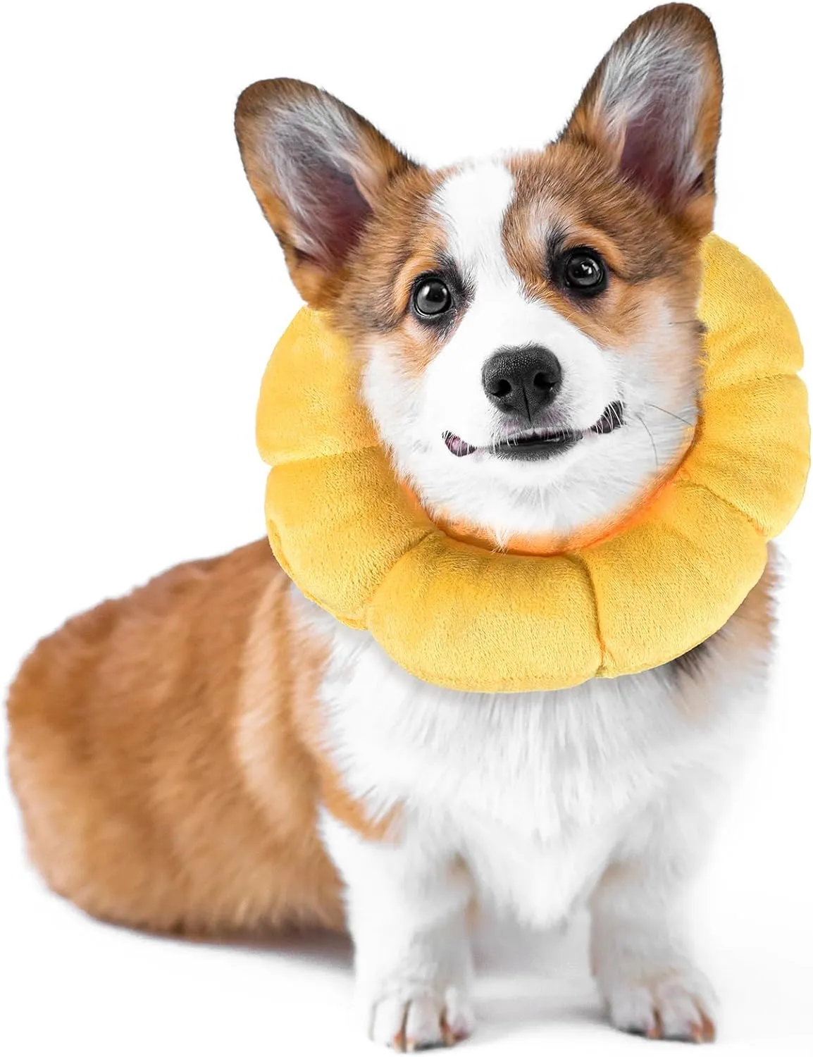 Soft Dog Cone Collar,Dog Donut Collar After Surgey, Flower Shape Dogs Cone Alternative, Adjustable Cat Collars for Medium Large Dogs(M)