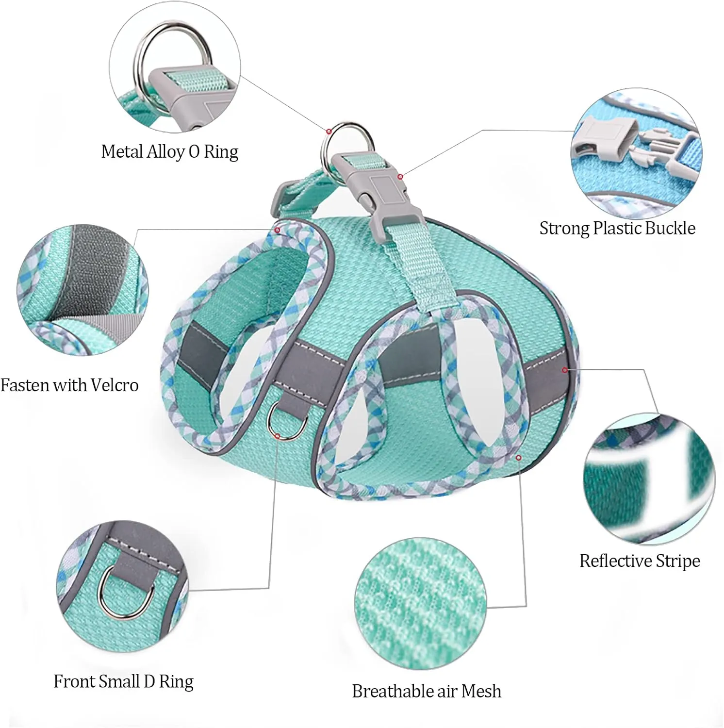 Step in Mesh Dog Harness and Leash Set, Breathable Air Mesh, Reflective, Escape Proof, No Choke, Lightweight, Purple, S(neck:10.5"-12",chest:13.5"-16"), Sporty, Dog, Harness