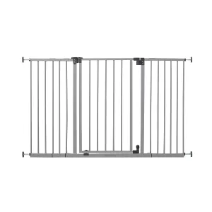 Summer Infant Secure Space Extra-Wide Pet and Baby Gate, 28.5" - 52" Wide, 30" Tall, Pressure or Hardware Mounted, Install In-Between Rooms, Doorways and Stairways, Auto-Close & Hold-Open Door - Grey