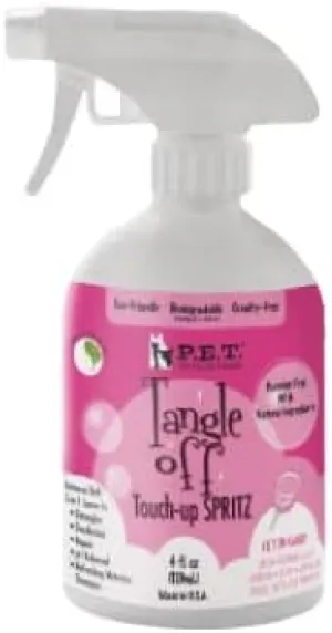 Tangle Off Touch-Up Spritz  Leave-in Detangler & Odor Neutralizer for Shiny, Tangle-Free Coats  Made in USA by P.E.T.  4 Oz