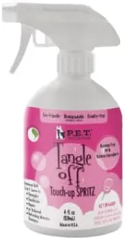 Tangle Off Touch-Up Spritz  Leave-in Detangler & Odor Neutralizer for Shiny, Tangle-Free Coats  Made in USA by P.E.T.  4 Oz