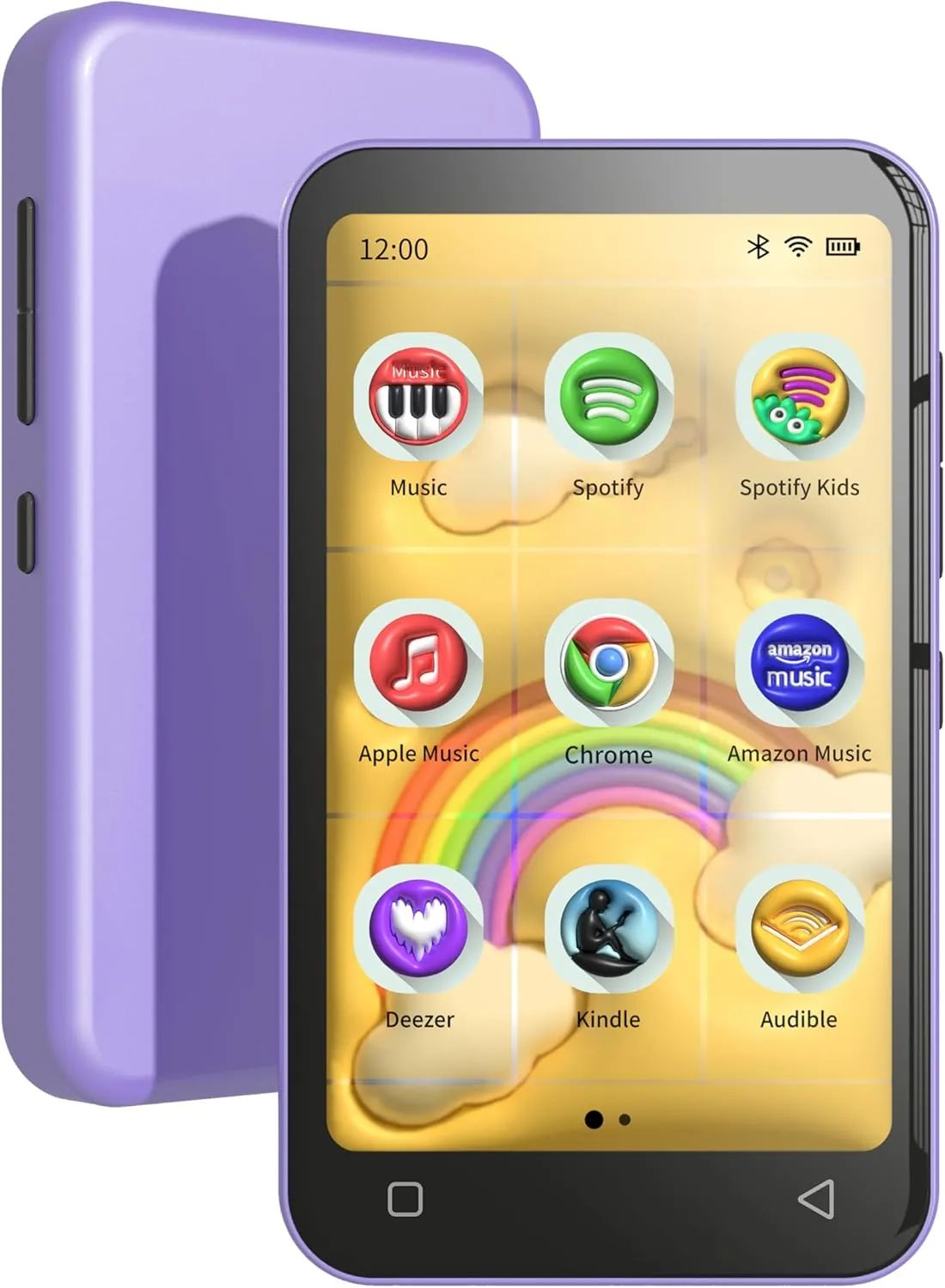 TIMMKOO 80GB Kids MP3 Player with Bluetooth, Parental Controls, Pre-Installed Spotify, Spotify Kids, Audible, 4" WiFi MP3 MP4 Music Player Up to 1TB (Purple)