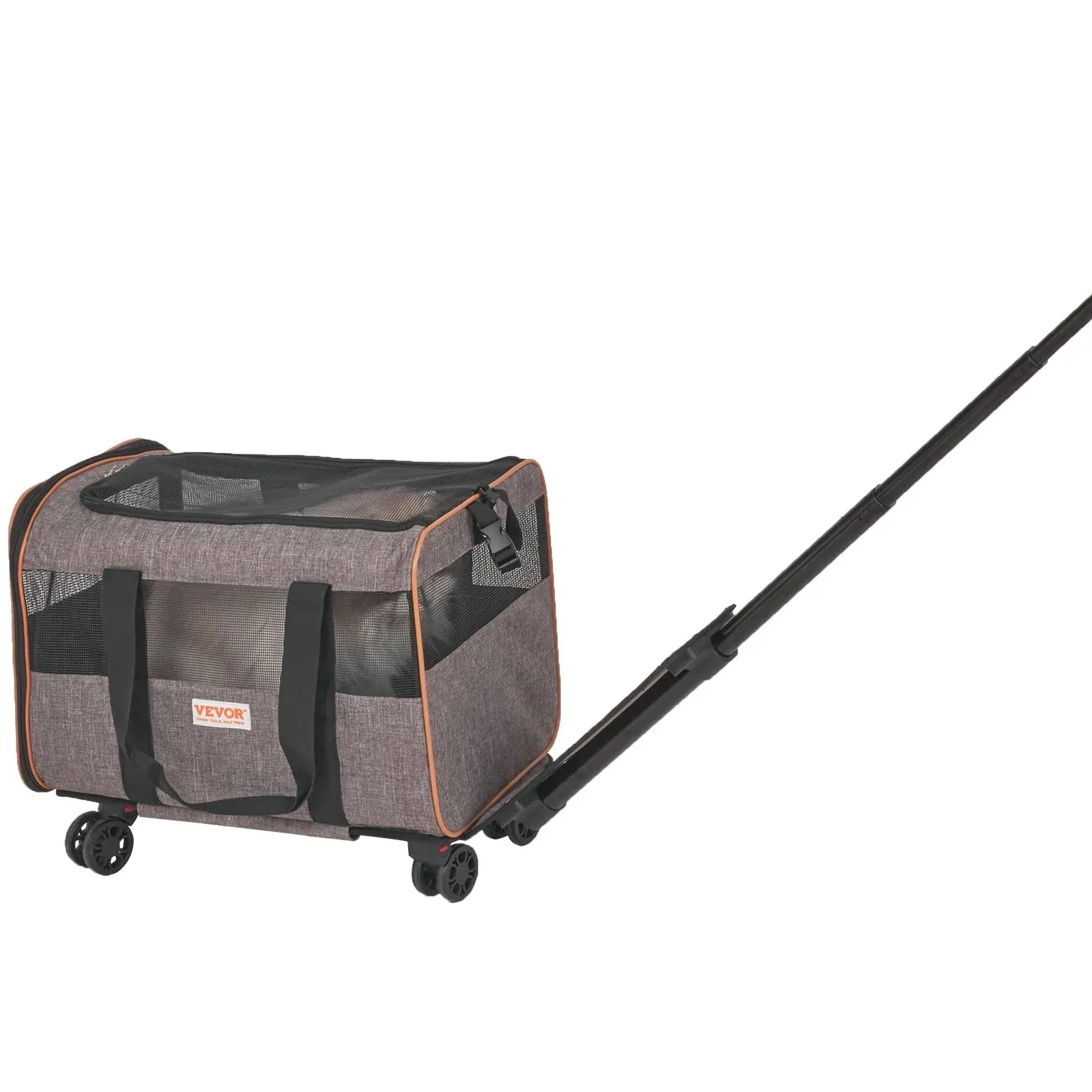 VEVOR Rolling Pet Carrier – Airline-Approved with Wheels & Telescopic Handle (For Pets Under 22 lbs)