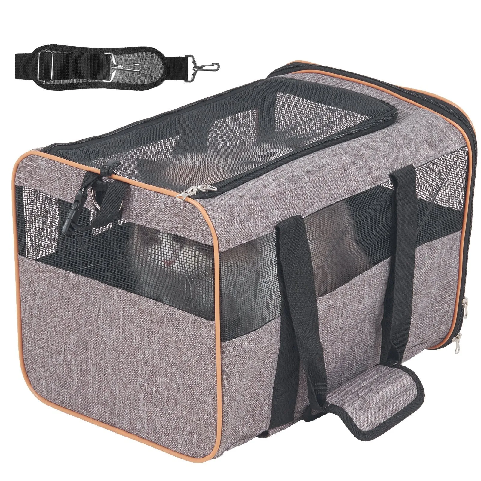 VEVOR Rolling Pet Carrier – Airline-Approved with Wheels & Telescopic Handle (For Pets Under 22 lbs)