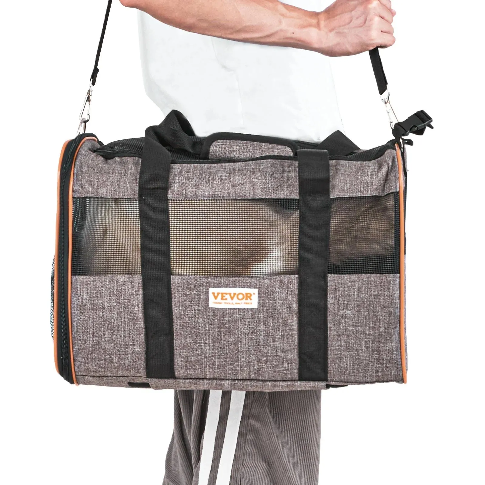 VEVOR Rolling Pet Carrier – Airline-Approved with Wheels & Telescopic Handle (For Pets Under 22 lbs)