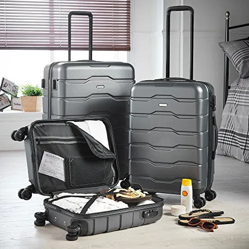 Vonhaus Premium Gray 3 Piece Lightweight Luggage Set – Hardshell Travel Suitcase With Tsa
