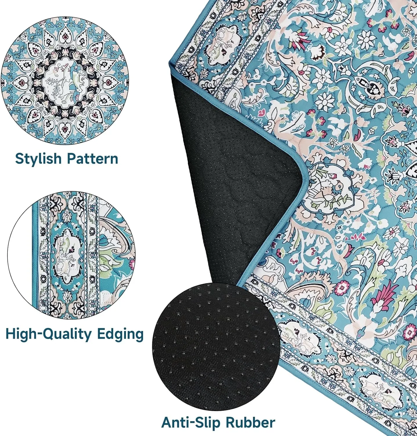Washable Pee Pads for Dogs 2 Pack,18"x24" Waterproof Non-Slip Reusable Puppy Pad with Fast Absorbent,Leakproof Whelping Pads for Pet Housebreaking (Lake Blue Medallion, 18"x24"(Pack of 2))