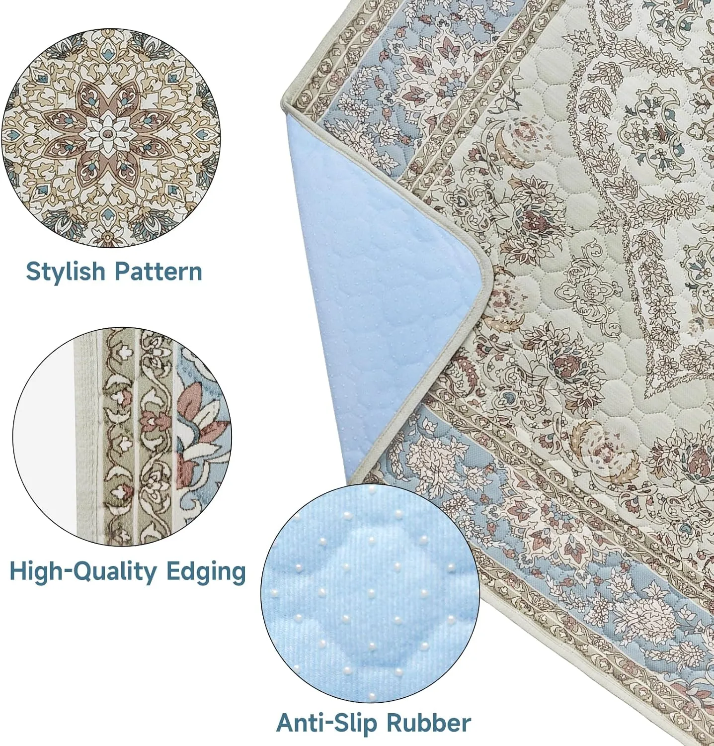 Washable Pee Pads for Dogs,2 Pack Reusable Puppy Pads 18"x24" Super Absorbent Waterproof Pet Training Pads, Non-Slip Potty Pads for Crate,Floor,Sofa (Grey Medallion, 18"x24"(Pack of 2))