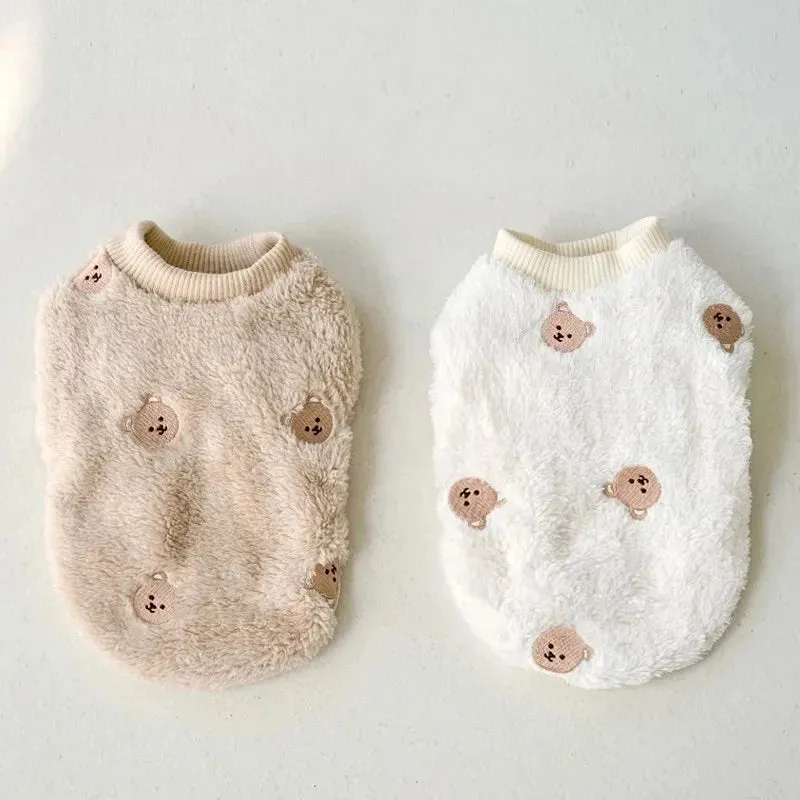 Winter Pet Dog Clothes | Cute Bear Warm Fleece Sweatshirt | For Puppy, Small & Medium Dogs | Jacket for French Bulldog & Chihuahua