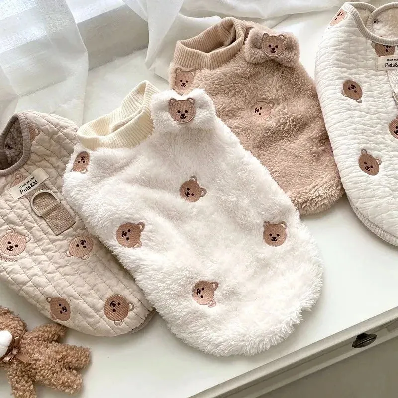 Winter Pet Dog Clothes | Cute Bear Warm Fleece Sweatshirt | For Puppy, Small & Medium Dogs | Jacket for French Bulldog & Chihuahua