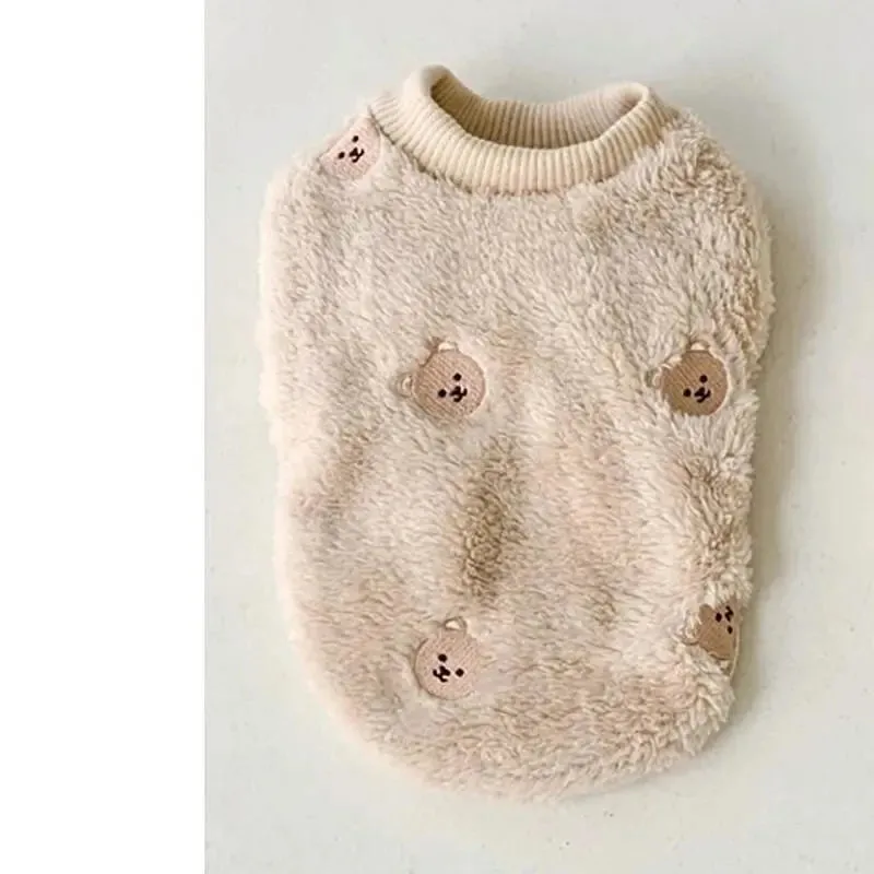 Winter Pet Dog Clothes | Cute Bear Warm Fleece Sweatshirt | For Puppy, Small & Medium Dogs | Jacket for French Bulldog & Chihuahua