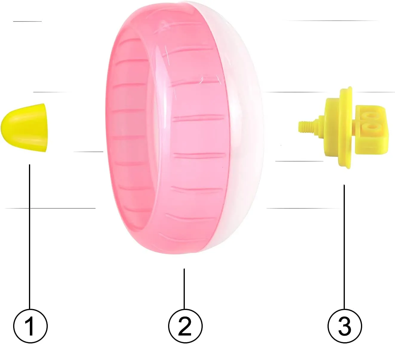 WishLotus Silent Running Wheel - Jogging Exercise Toy for Hamster Cage, Accessory for Dwarf Hamster, Golden Silk Shih Tzu Bear (Pink)