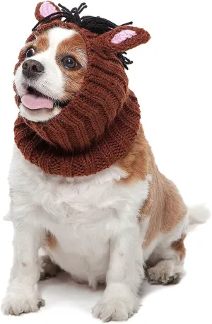 Zoo Snoods Horse Costume - Knit Pony Dog Snood Ear Wrap for Pets, Warm Neck Cover for Halloween and Winter (Medium)
