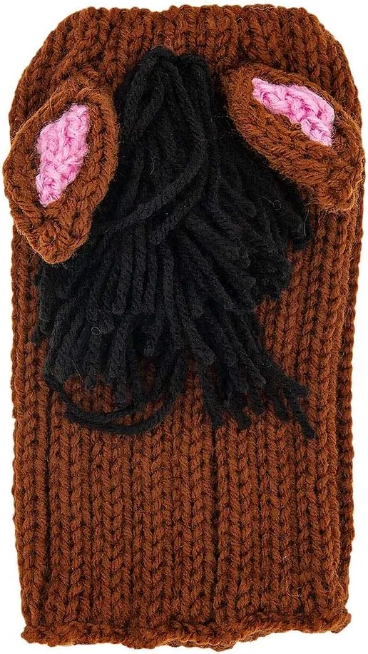 Zoo Snoods Horse Costume - Knit Pony Dog Snood Ear Wrap for Pets, Warm Neck Cover for Halloween and Winter (Medium)