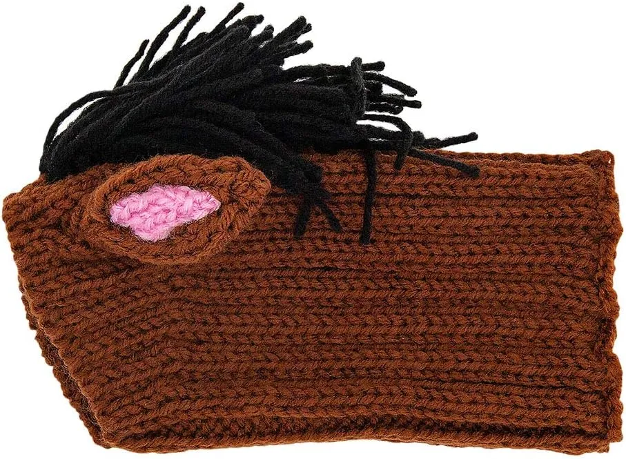 Zoo Snoods Horse Costume - Knit Pony Dog Snood Ear Wrap for Pets, Warm Neck Cover for Halloween and Winter (Medium)